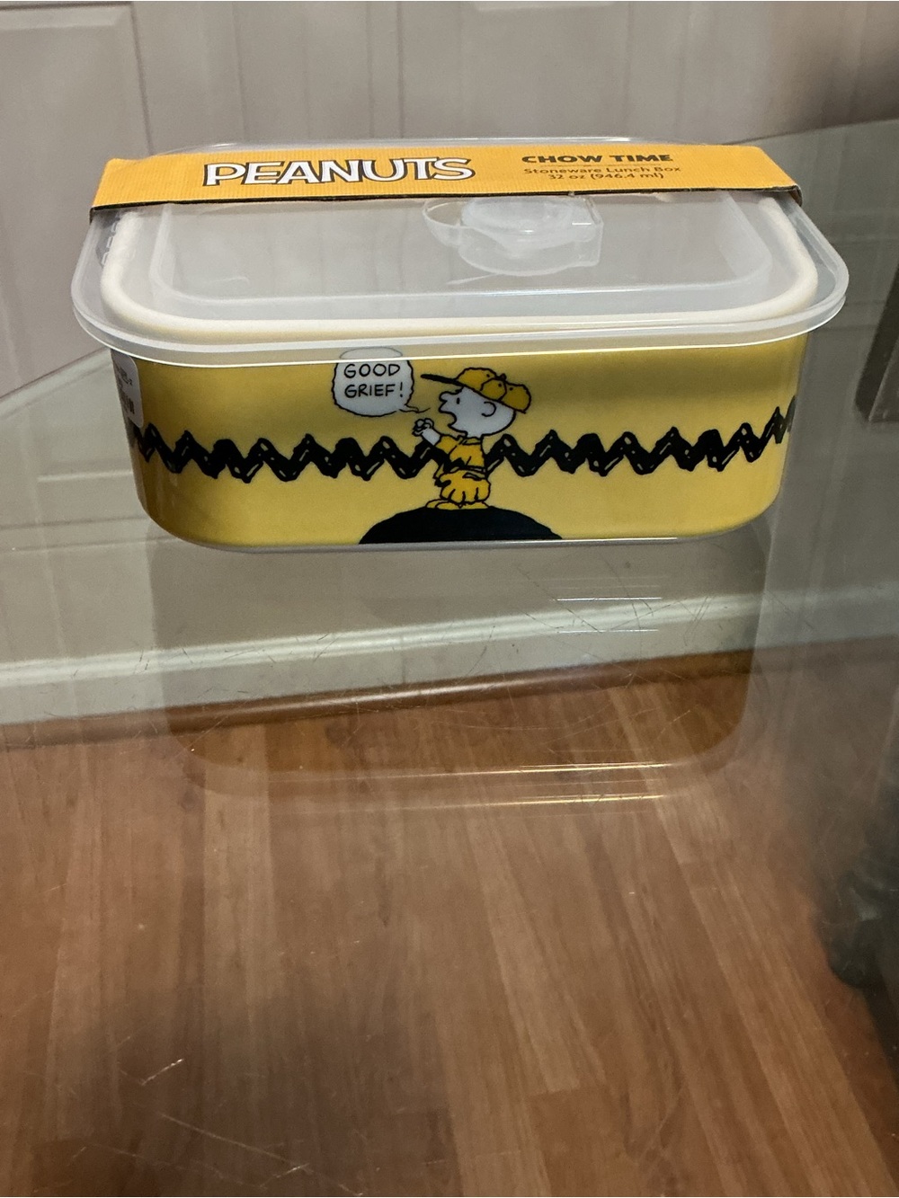 Peanuts Charlie Brown & Gang CHOW TIME 32 oz Stoneware Bento Box Pressure Lid